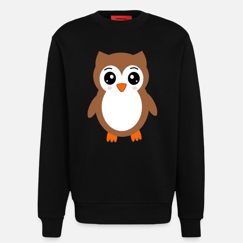 braune Eule Vogel Vogelschutz - Sweatshirt - made by SPREAD - SOLID BLACK