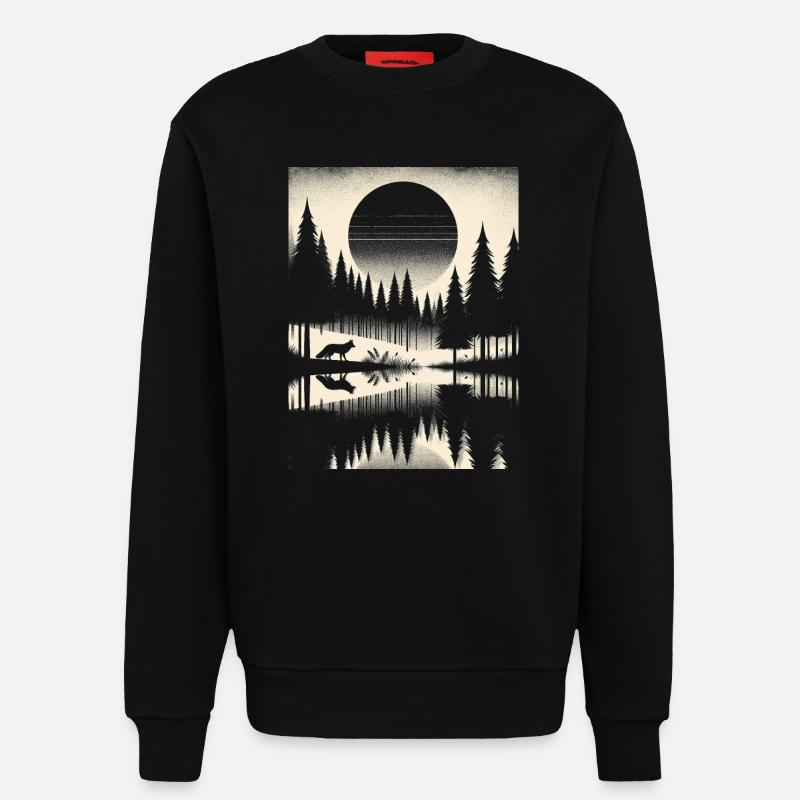 FUCHS IM WALD - Sweatshirt - made by SPREAD  - SOLID BLACK