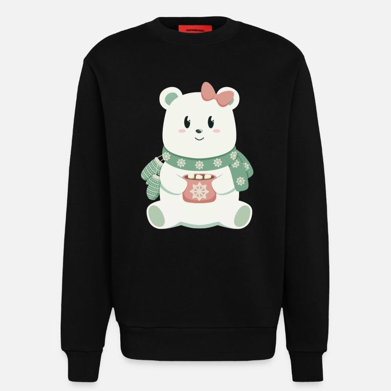 Eisbär mit Schleife - Sweatshirt - made by SPREAD  - SOLID BLACK