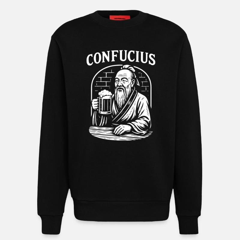 Konfuzius Toast Geschenk - Sweatshirt - made by SPREAD - SOLID BLACK