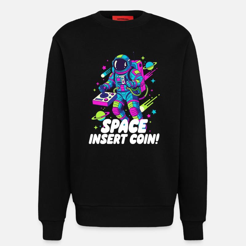 Pièce d’insertion spatiale - Sweat bio décontracté fabriqué en UE - SOLID BLACK