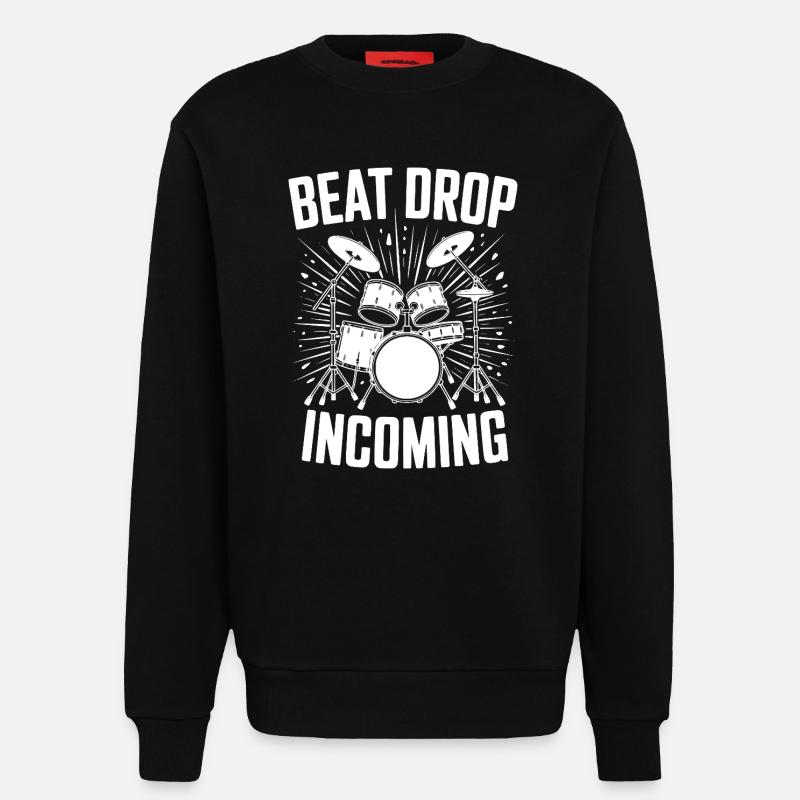 Schlagzeug Beat Drop Batterie entrante - Sweat bio décontracté fabriqué en UE - SOLID BLACK