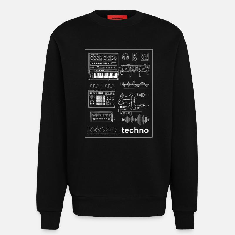 Techno Studio Synthesis - Sweatshirt - made by SPREAD  - SOLID BLACK