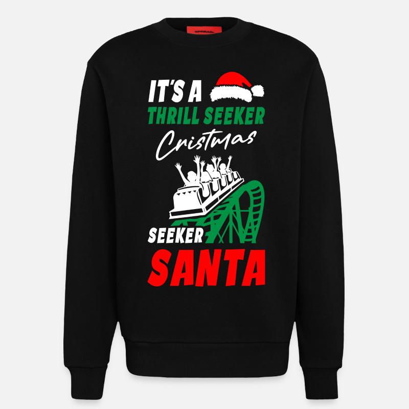 Roller Coaster Christmas - Sweatshirt - made by SPREAD - SOLID BLACK
