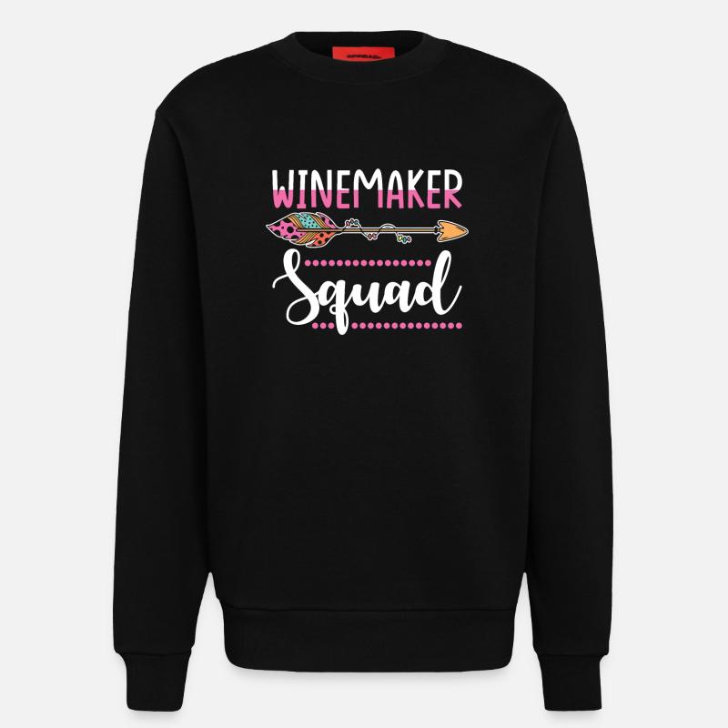 Winemaker Wine Growing Winery Équipe - Sweat bio décontracté fabriqué en UE - SOLID BLACK
