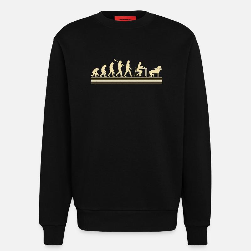 School psychologist evolution - Sweatshirt - made by SPREAD  - SOLID BLACK