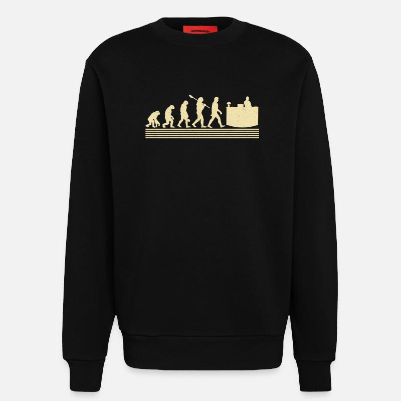 Evolution of Receptionists - Sweatshirt - made by SPREAD  - SOLID BLACK