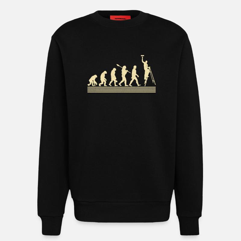 Painter evolution - Sweatshirt - made by SPREAD  - SOLID BLACK