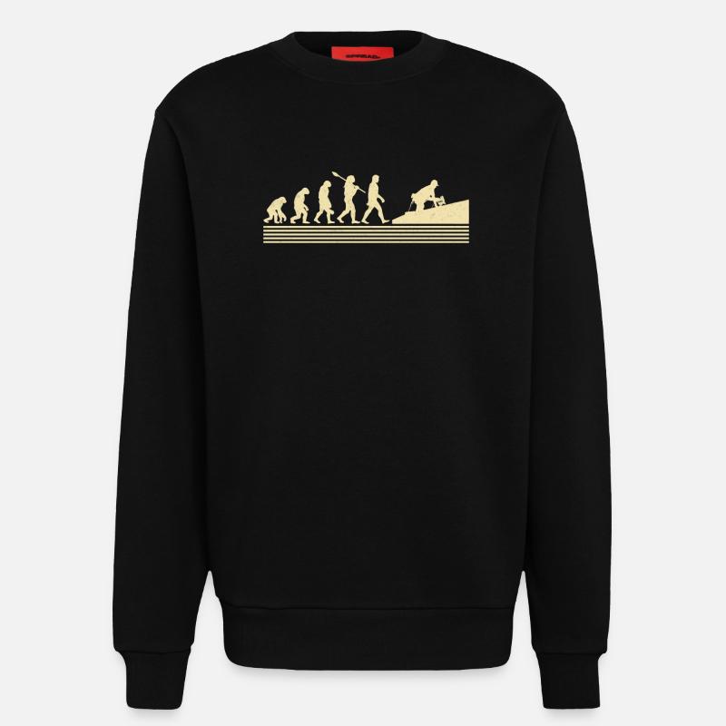 Évolution du couvreur - Sweat bio décontracté fabriqué en UE - SOLID BLACK