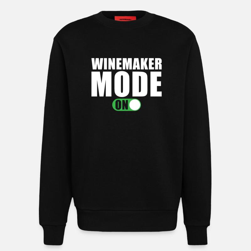 Winemaker mode On - Sweatshirt - made by SPREAD  - SOLID BLACK