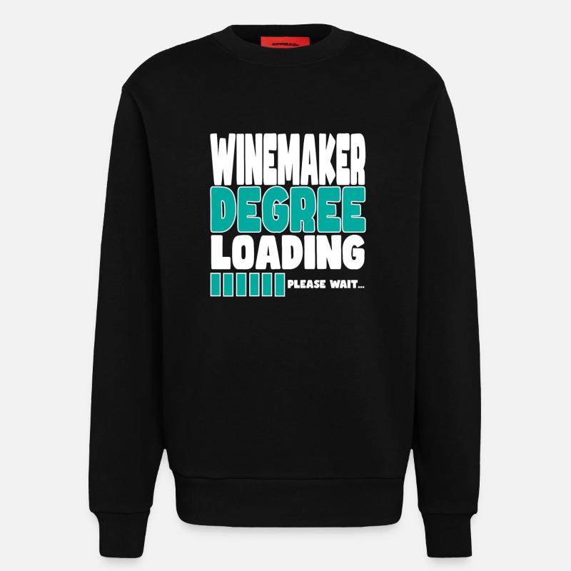 Winemaker invites training - Sweatshirt - made by SPREAD  - SOLID BLACK