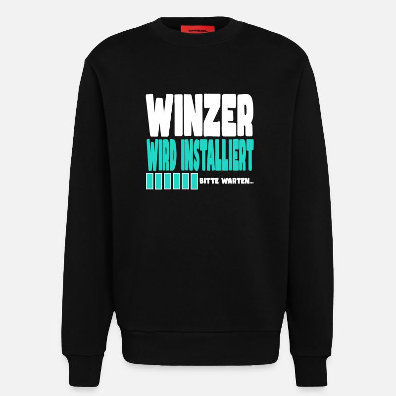 Winzer wird installiert - Sweatshirt - made by SPREAD  - SOLID BLACK