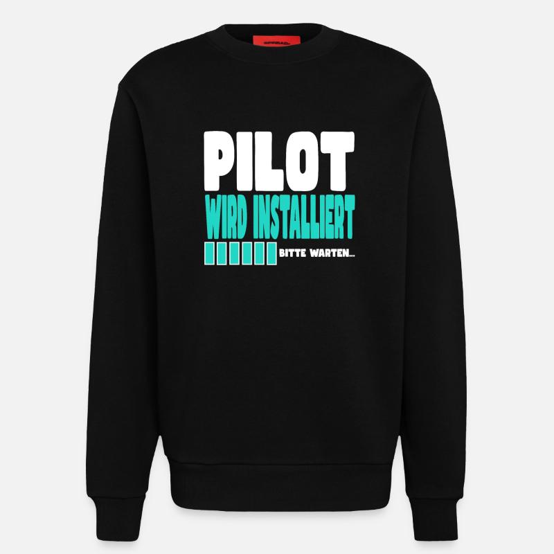 Pilot wird installiert - Sweatshirt - made by SPREAD  - SOLID BLACK