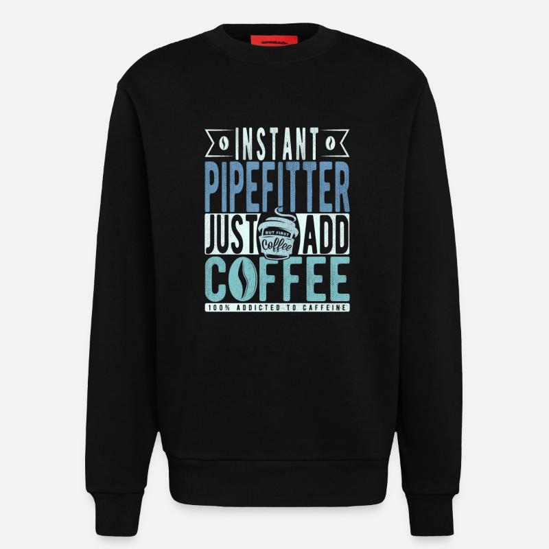 Installer coffee saying - Sweatshirt - made by SPREAD  - SOLID BLACK