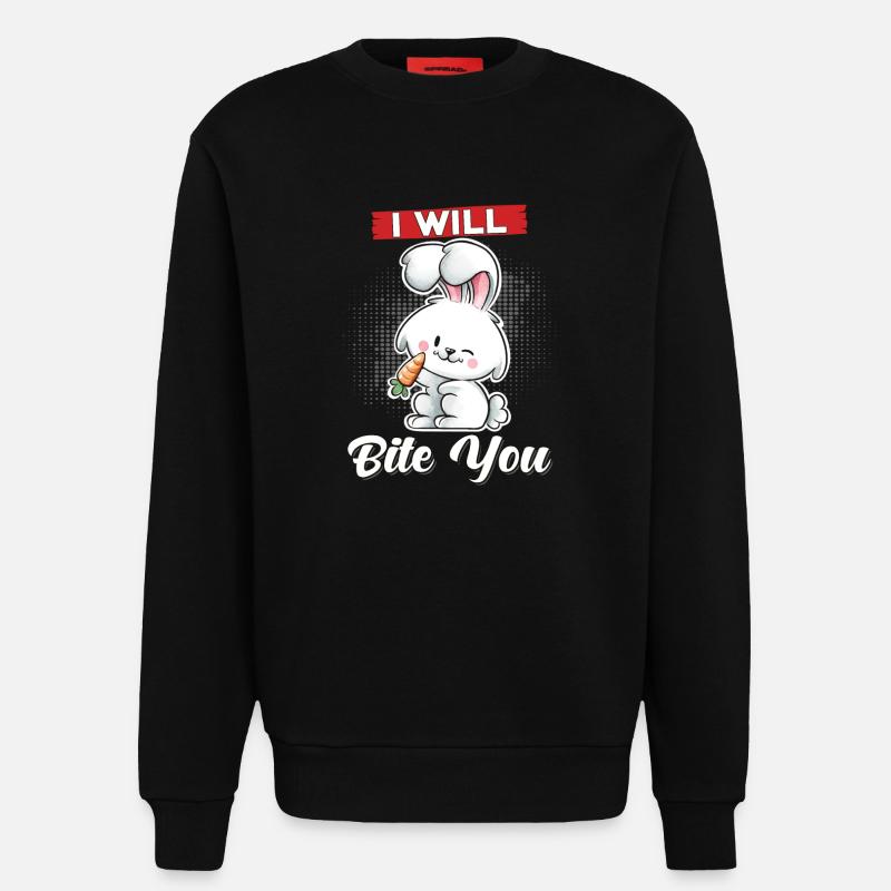 Rabbit Ich will dich beißen - Sweatshirt - made by SPREAD  - SOLID BLACK