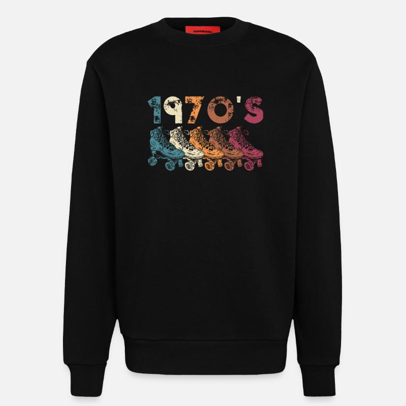 70s Rollerskate Rollerskating - Sweatshirt - made by SPREAD  - SOLID BLACK