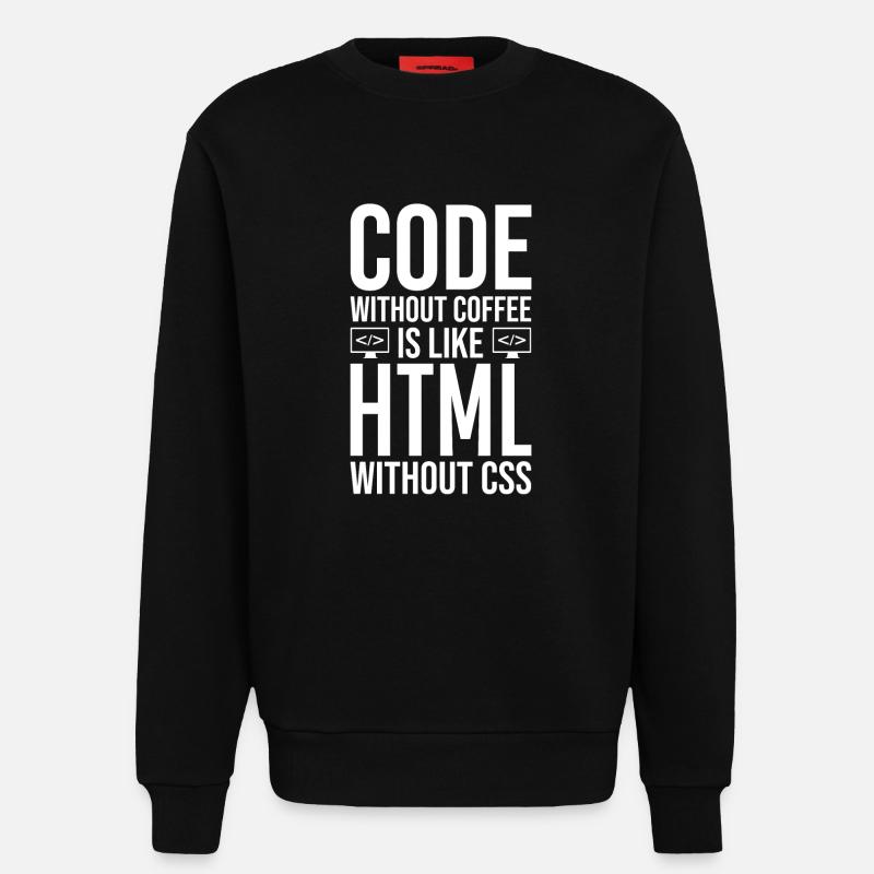 Coder Café Cadeau - Sweat bio décontracté fabriqué en UE - SOLID BLACK