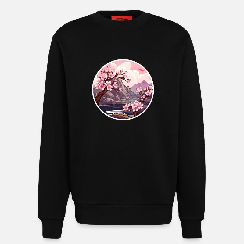 Kirschblütenbaum - Sweatshirt - made by SPREAD  - SOLID BLACK