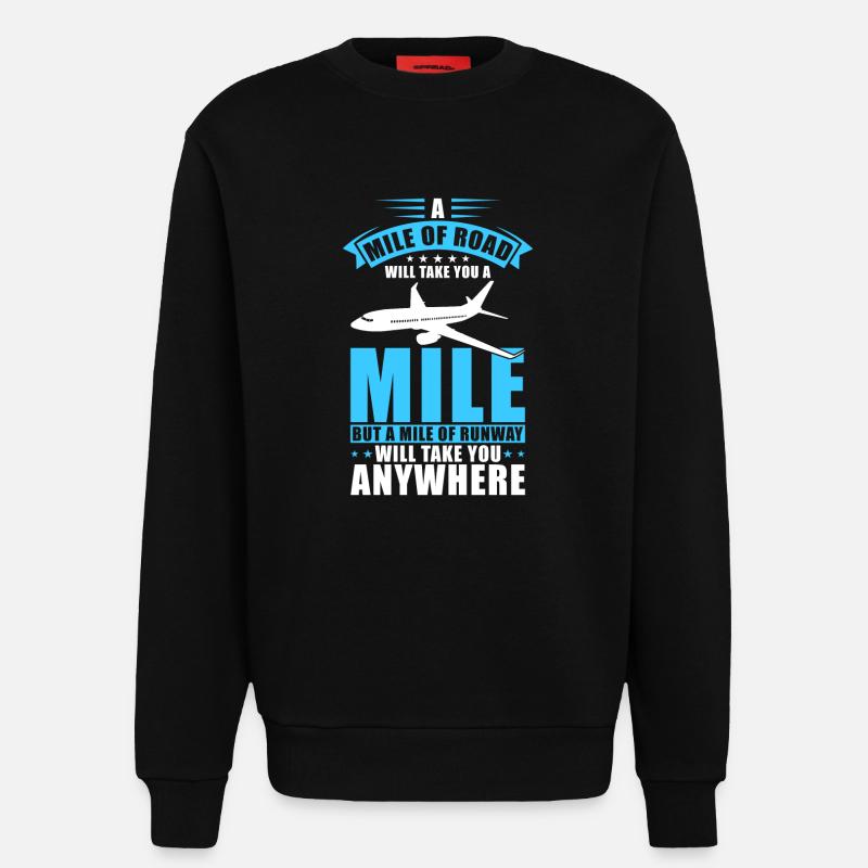 Pilot Flugzeug Geschenk - Sweatshirt - made by SPREAD  - SOLID BLACK
