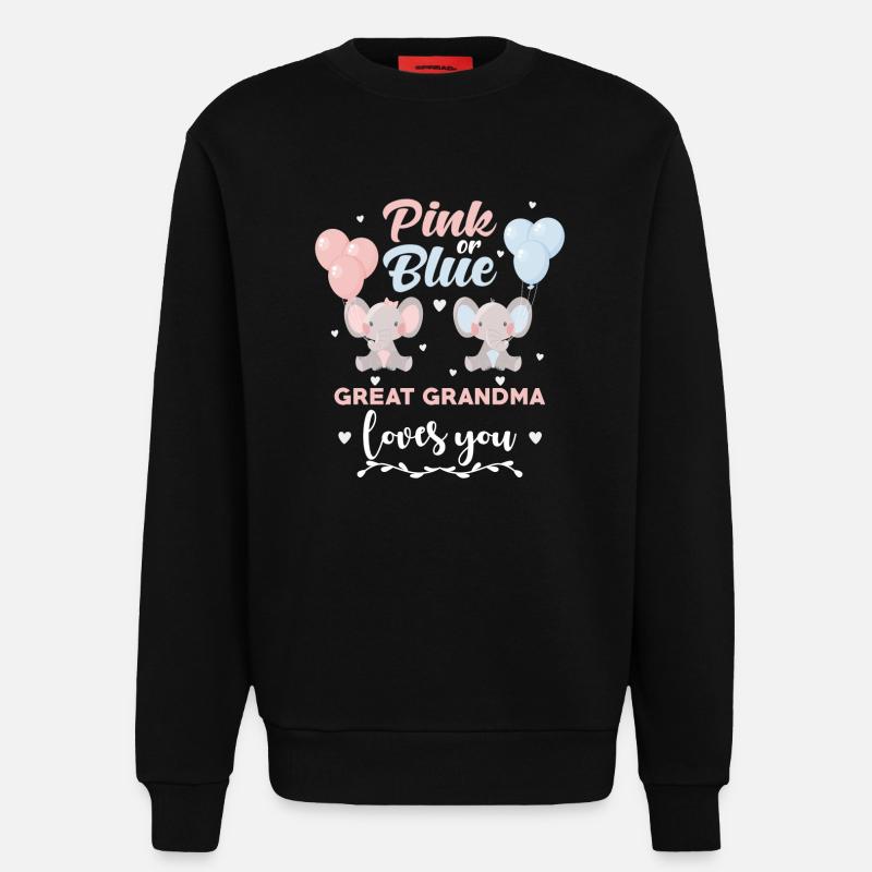 Rosa Oder Blauer Urgroßmutter Elefant - Sweatshirt - made by SPREAD - SOLID BLACK