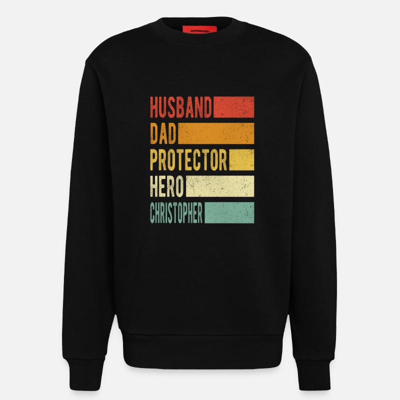 Christopher Name Papa Geschenk - Sweatshirt - made by SPREAD  - SOLID BLACK
