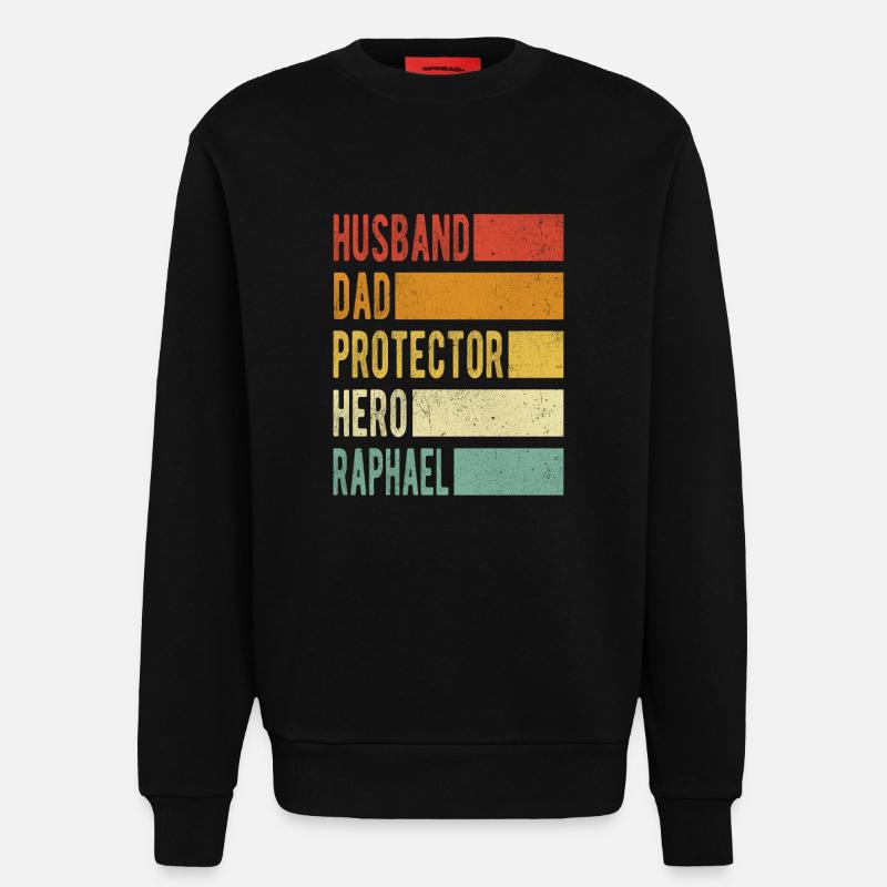 Raphael Name Papa Geschenk - Sweatshirt - made by SPREAD  - SOLID BLACK