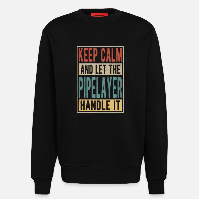 Pipelayer Retro Gift - Sweatshirt - made by SPREAD  - SOLID BLACK