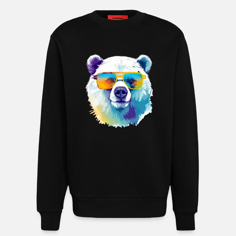 Bruce the polar bear - Sweatshirt - made by SPREAD  - SOLID BLACK