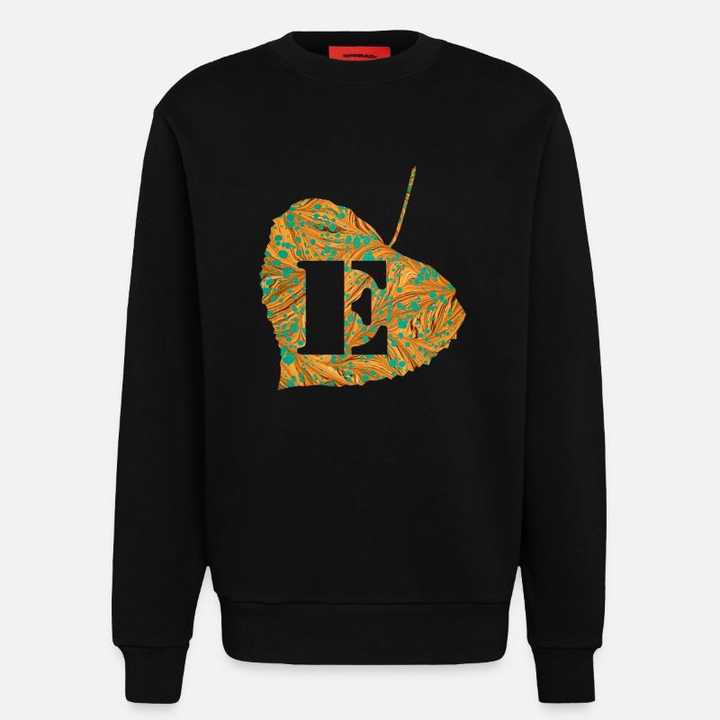 Feuille E 95 E - Sweat bio décontracté fabriqué en UE - SOLID BLACK