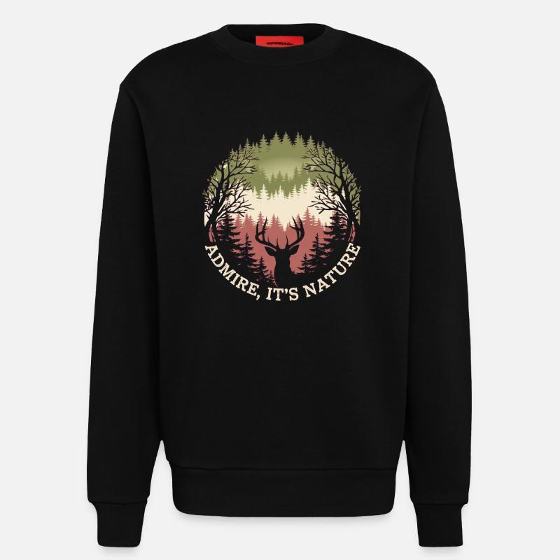respirez c'est la nature - Sweat bio décontracté fabriqué en UE - SOLID BLACK