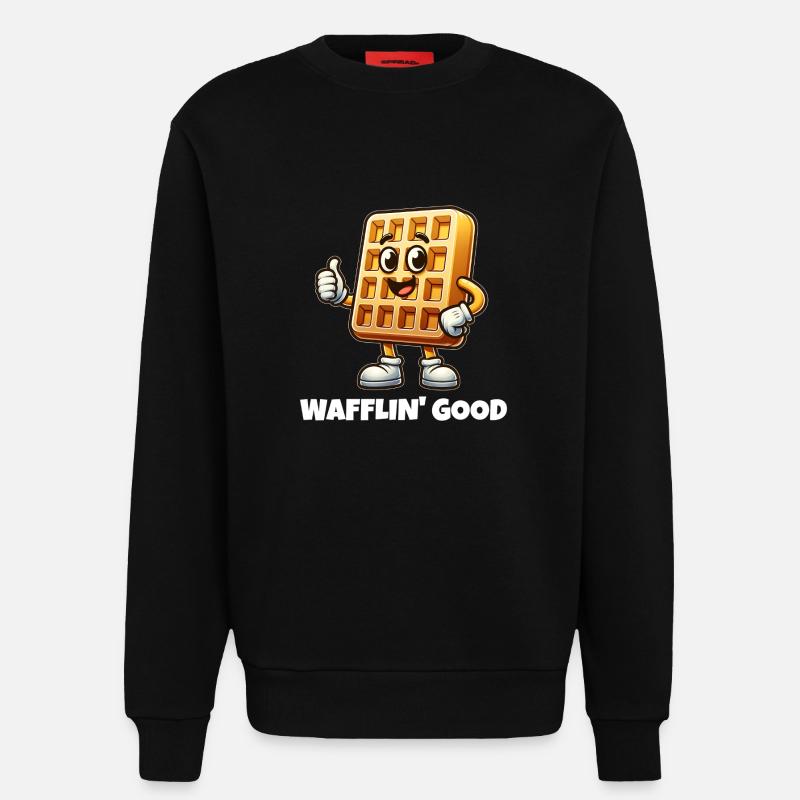 Waffelhaft gut - Sweatshirt - made by SPREAD  - SOLID BLACK