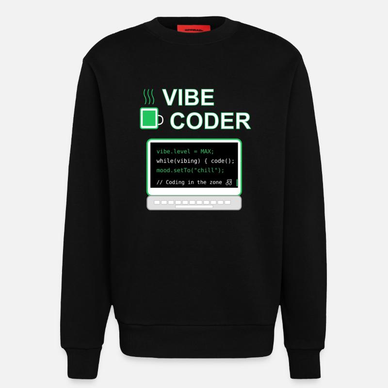 Vibe Coder - Sweatshirt - made by SPREAD  - SOLID BLACK
