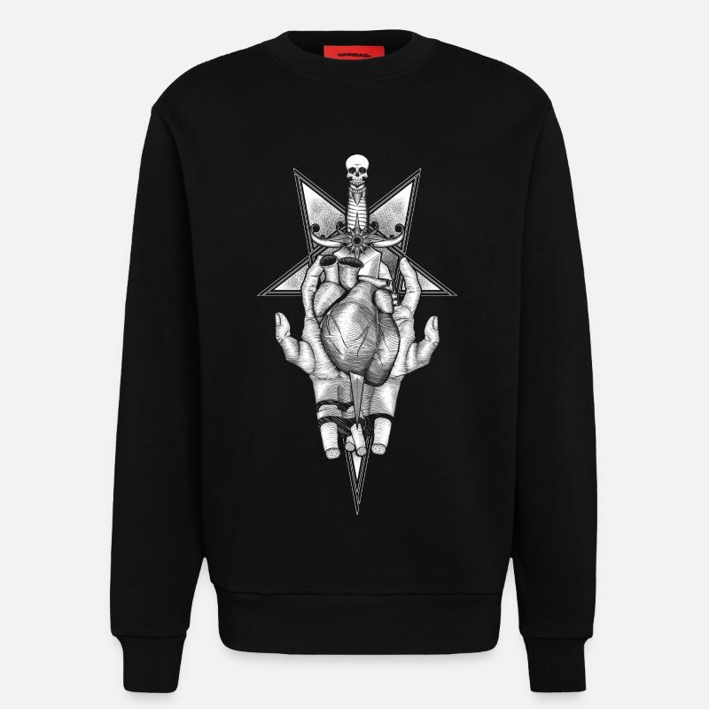 Aching Heart - Black version - Sweatshirt - made by SPREAD  - SOLID BLACK