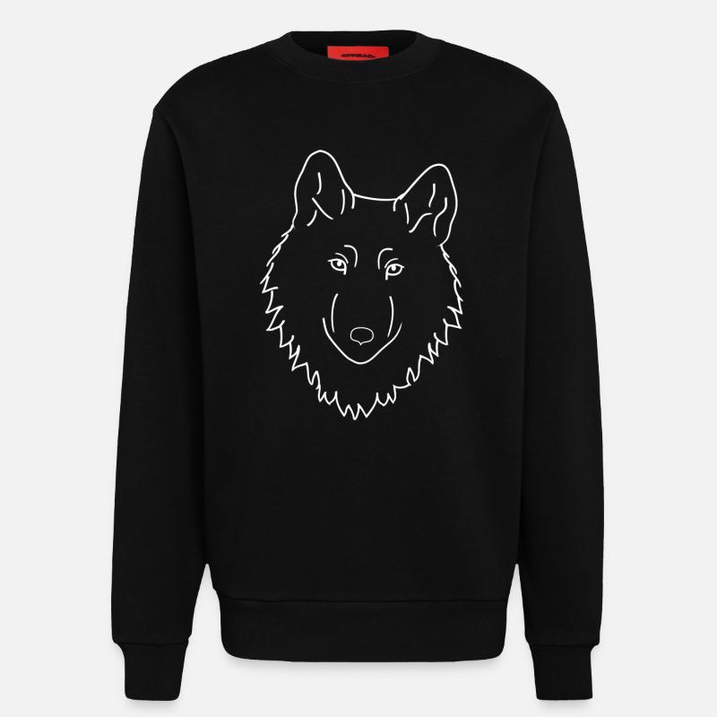 Wolf - weiß - Sweatshirt - made by SPREAD  - SOLID BLACK