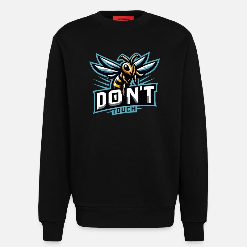 Gaming Logo Aggressive Biene Don't Touch - Sweatshirt - made by SPREAD  - SOLID BLACK