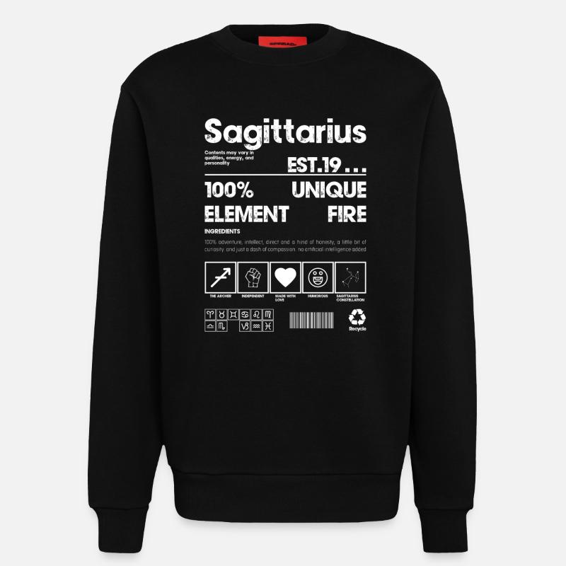 Schütze Sternzeichen Emblem Einzigartig - Sweatshirt - made by SPREAD  - SOLID BLACK