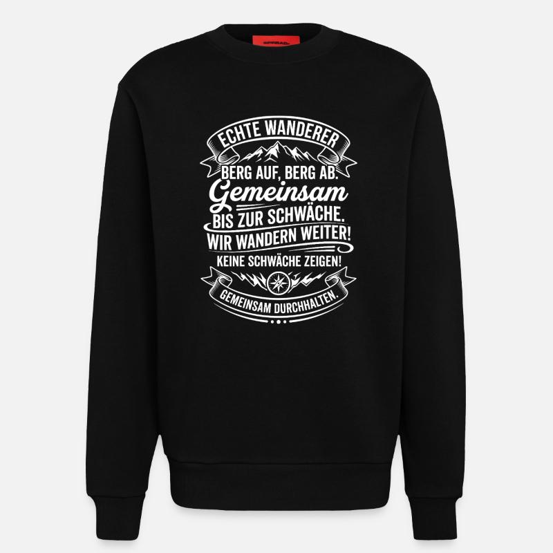 Echte Wanderer Gemeinsam Weiter - Sweatshirt - made by SPREAD  - SOLID BLACK