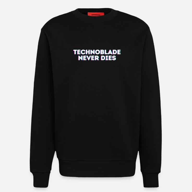 Technoblade ne meurt jamais - Sweat bio décontracté fabriqué en UE - SOLID BLACK