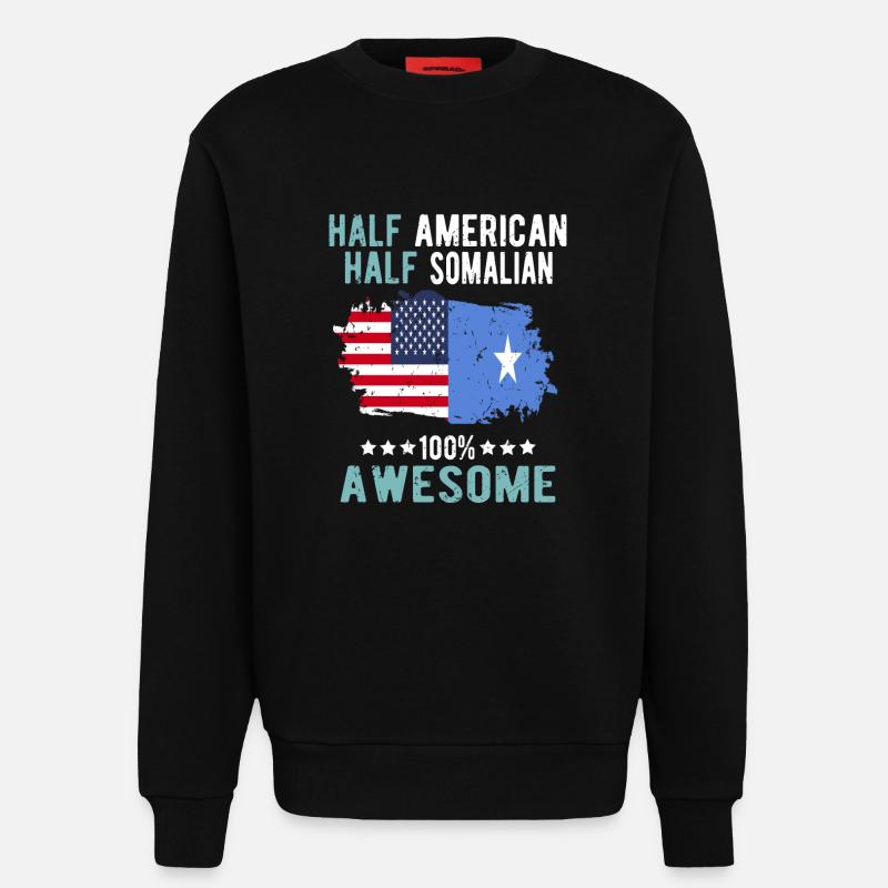 Halb Amerikaner Halb Somalier - Sweatshirt - made by SPREAD  - SOLID BLACK