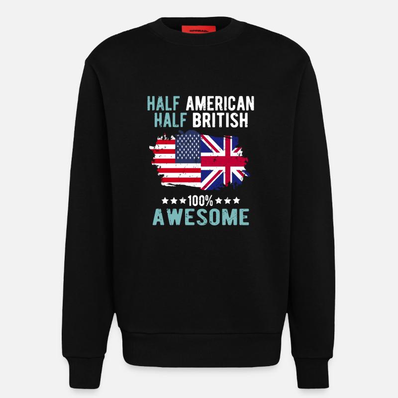 Half American Half British - Sweatshirt - made by SPREAD  - SOLID BLACK