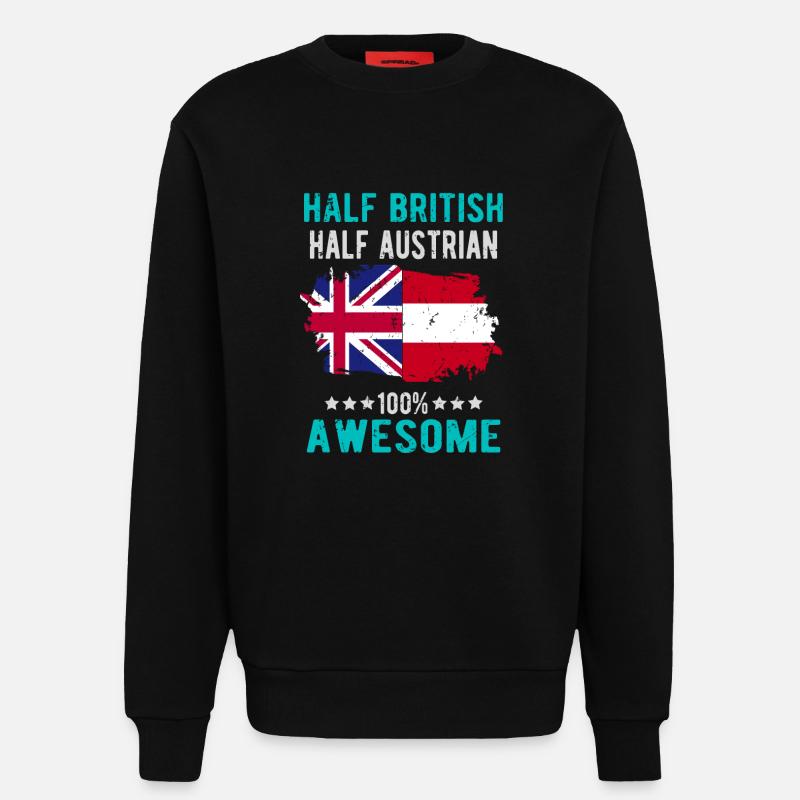 Half British Half Austrian - Sweatshirt - made by SPREAD  - SOLID BLACK