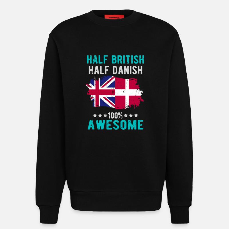 Halb Brite Halb Däne - Sweatshirt - made by SPREAD  - SOLID BLACK