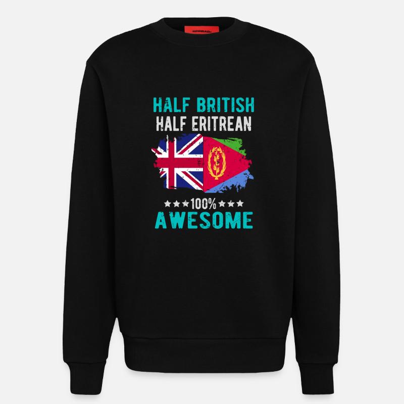 Half British Half Eritrean - Sweatshirt - made by SPREAD - SOLID BLACK