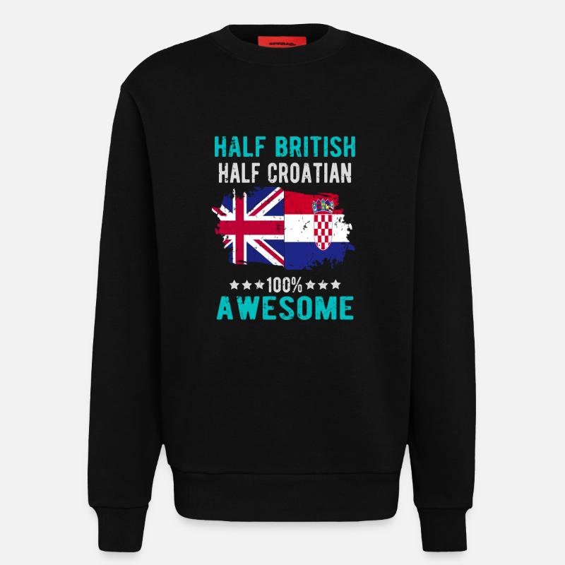 Half British Half Croat - Sweatshirt - made by SPREAD - SOLID BLACK