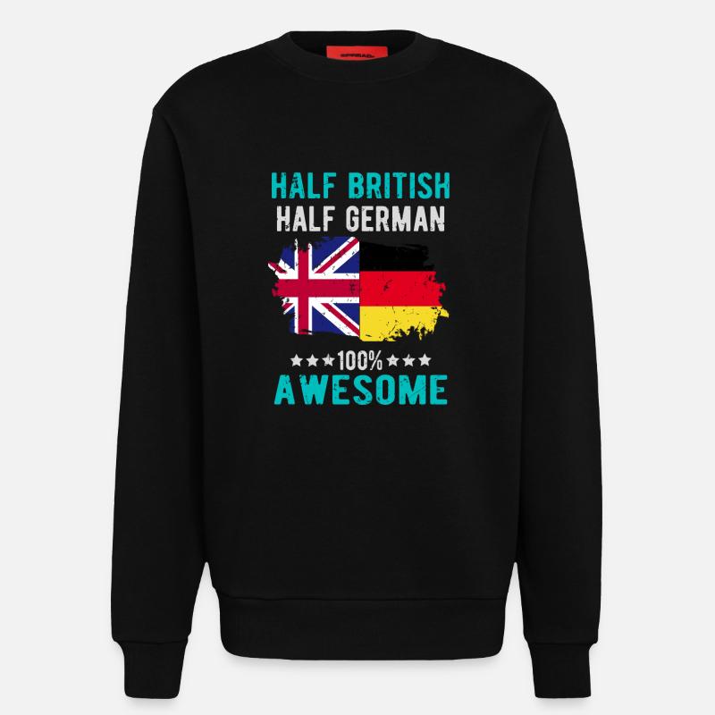 Half British Half German - Sweatshirt - made by SPREAD  - SOLID BLACK
