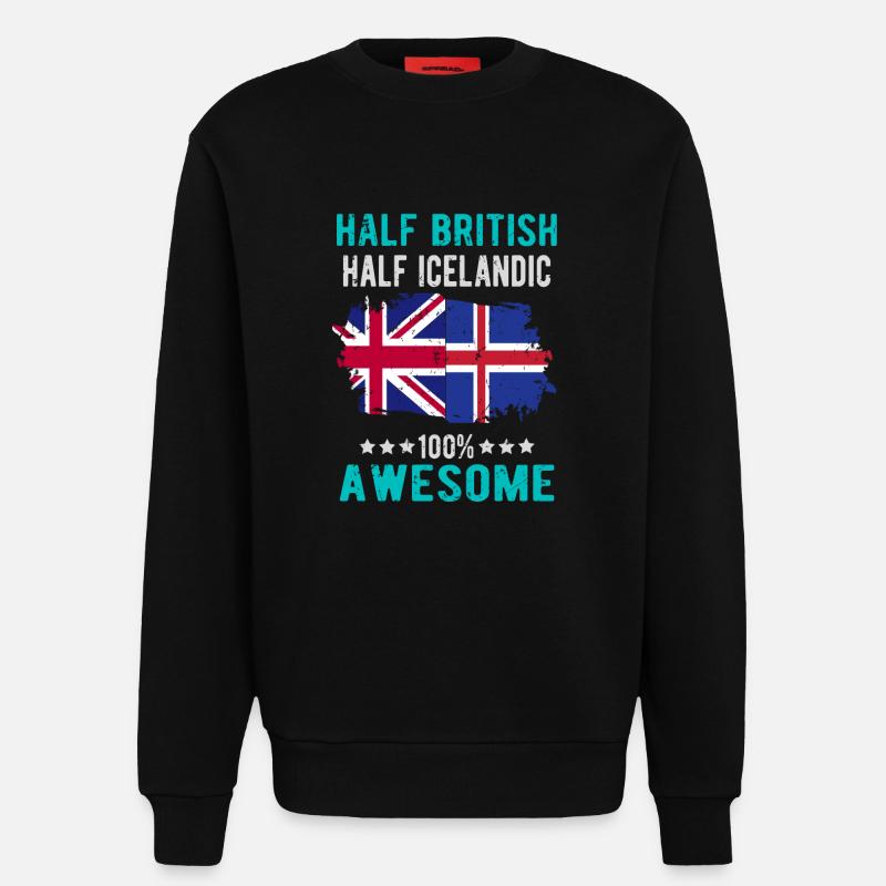 Halb Brite Halb Isländer - Sweatshirt - made by SPREAD  - SOLID BLACK