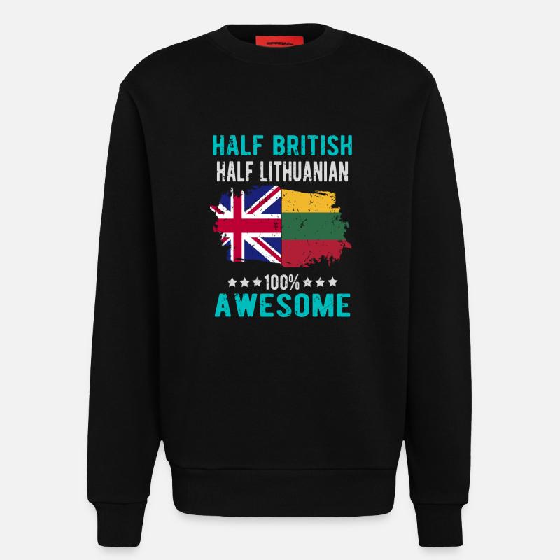 Halb Brite Halb Litauer - Sweatshirt - made by SPREAD - SOLID BLACK