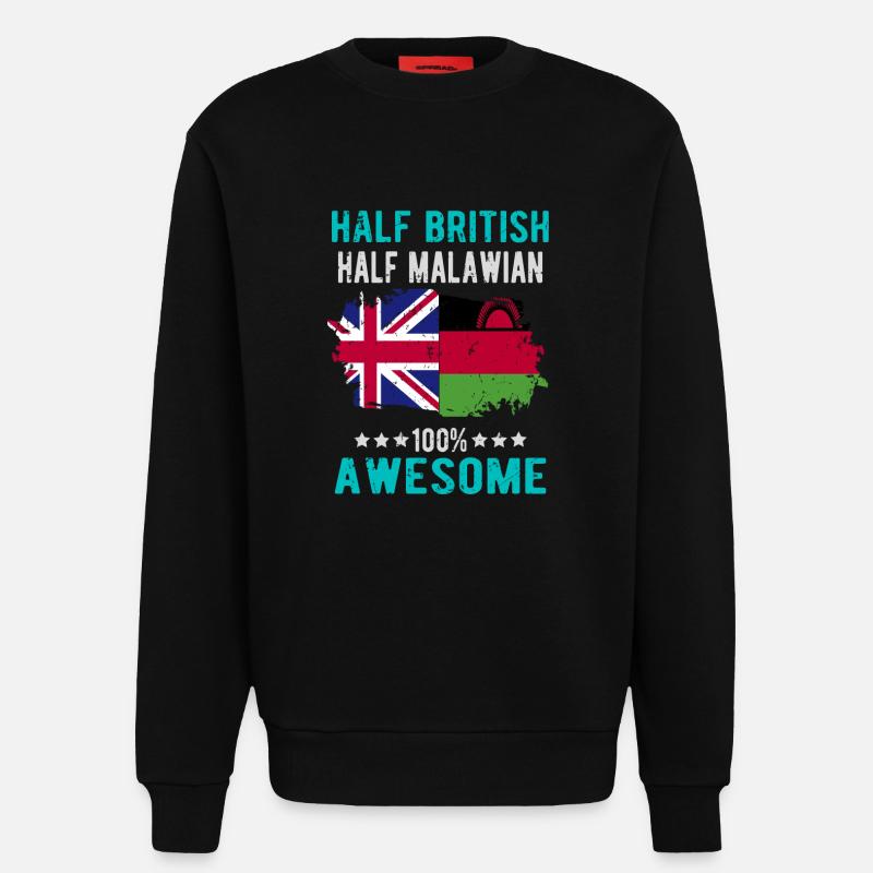 Halb Brite Halb Malawi - Sweatshirt - made by SPREAD  - SOLID BLACK