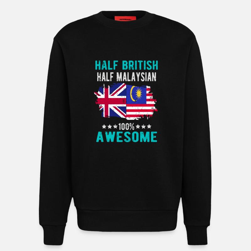 Halb Brite Halb Malaysier - Sweatshirt - made by SPREAD  - SOLID BLACK