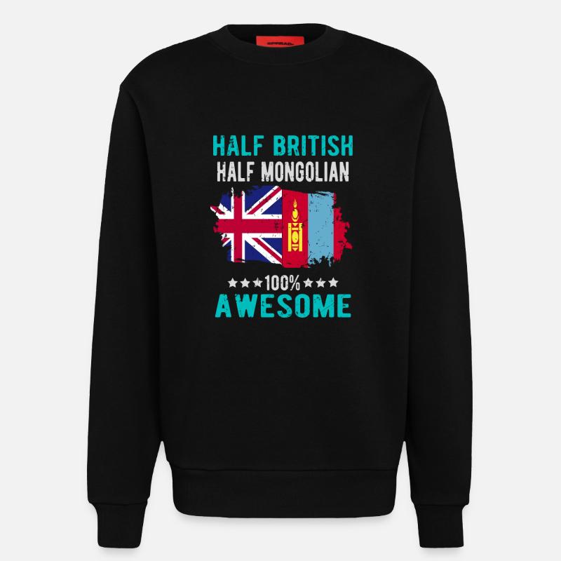 Halb Brite Halb Mongole - Sweatshirt - made by SPREAD  - SOLID BLACK